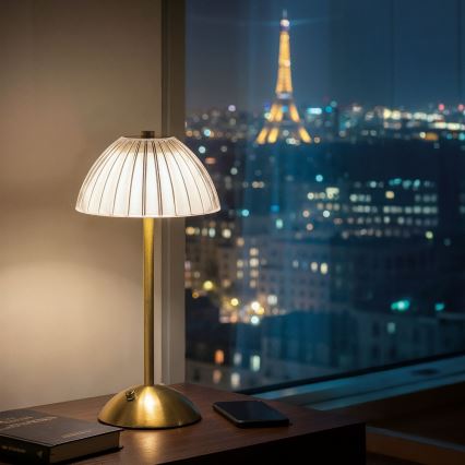 LED dimbar uppladdningsbar bordslampa PARIS LED/2W/5V 2700K/4000K/6500K 800 mAh guldfärgad