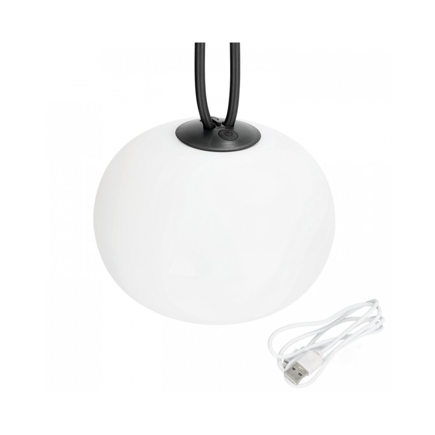 LED dimbar uppladdningsbar utomhuslampa VENEZIA LED/1,5W/5V 2500K IP54 2600 mAh svart