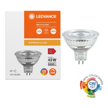 Dimbara LED-reflektorlampa MR16 GU5,3/6,6W/12V 4000K 36° CRI 97 - Ledvance