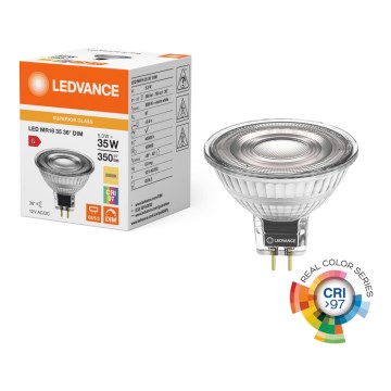 Dimbara LED-reflektorlampor MR16 GU5,3/5,3W/12V 3000K 36° CRI 97 - Ledvance