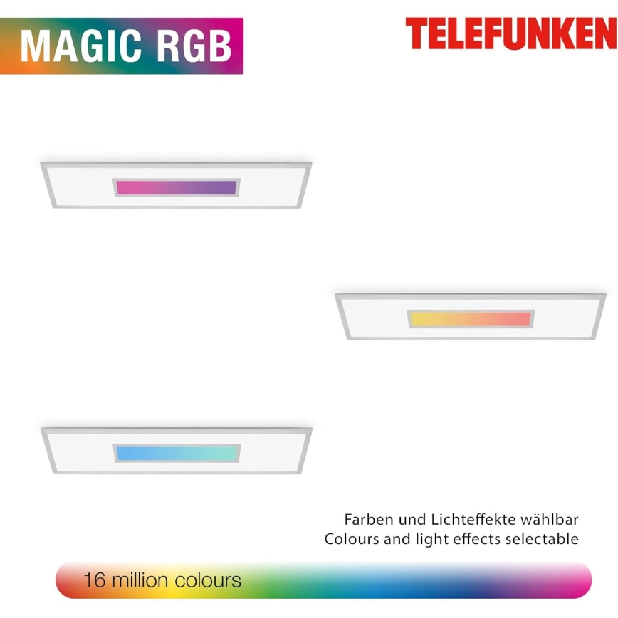 LED RGBW dimbar panel LED/20W/230V 3000-6500K 25x100 cm silverfärgad + fjärrkontroll