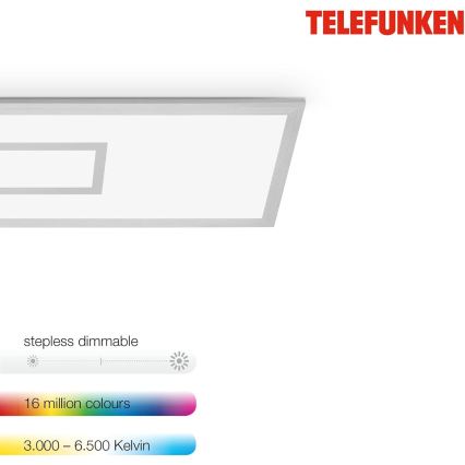 LED RGBW dimbar panel LED/20W/230V 3000-6500K 25x100 cm silverfärgad + fjärrkontroll