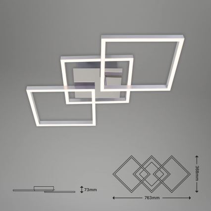 Dimbart LED-takarmatur 36W/230V 3000K mattkrom