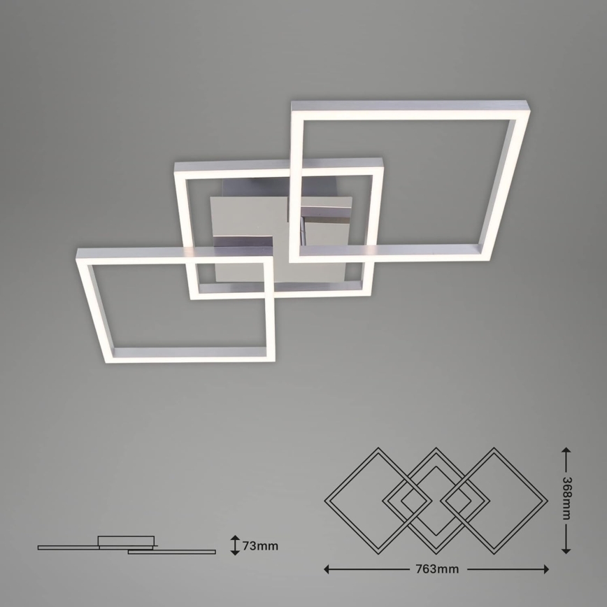 Dimbart LED-takarmatur 36W/230V 3000K mattkrom