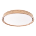 Dimbart LED-takarmatur ILVI LED/30W/230V 2700-6500K Ø 40 cm träfinish + fjärrkontroll