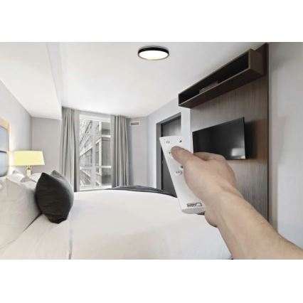 LED dimbar taklampa ILVI LED/30W/230V 2700-6500K Ø 40 cm svart/beige + fjärrkontroll