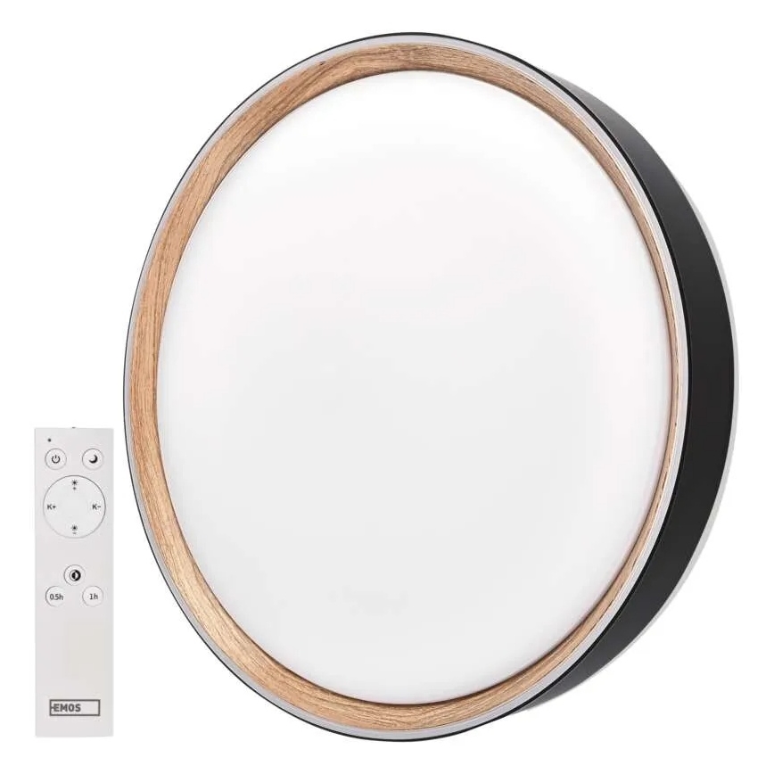 LED dimbar taklampa ILVI LED/30W/230V 2700-6500K Ø 40 cm svart/beige + fjärrkontroll