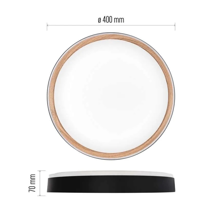 LED dimbar taklampa ILVI LED/30W/230V 2700-6500K Ø 40 cm svart/beige + fjärrkontroll