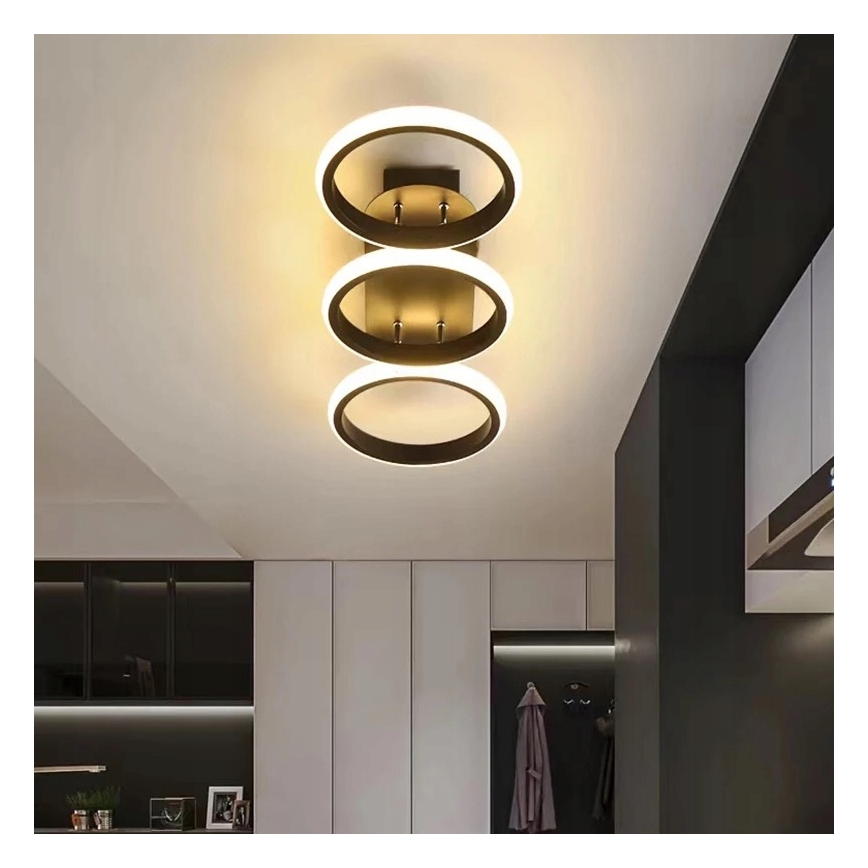Dimbart LED takarmatur LED/30W/230V 3000-6500K svart Wi-Fi Tuya + fjärrkontroll