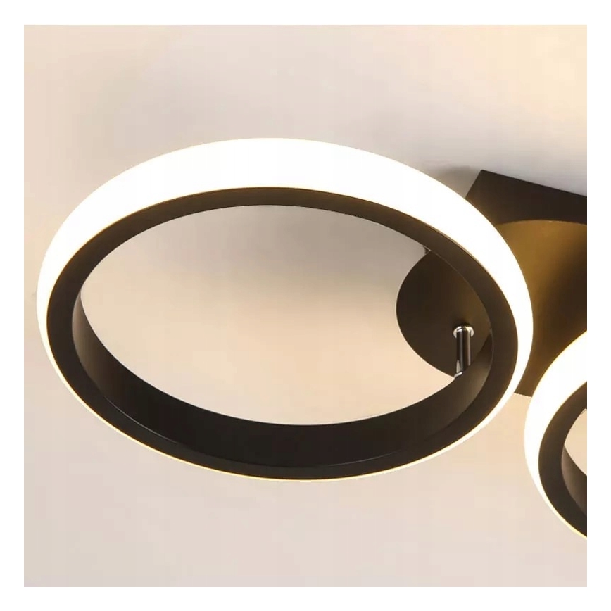 Dimbart LED takarmatur LED/30W/230V 3000-6500K svart Wi-Fi Tuya + fjärrkontroll