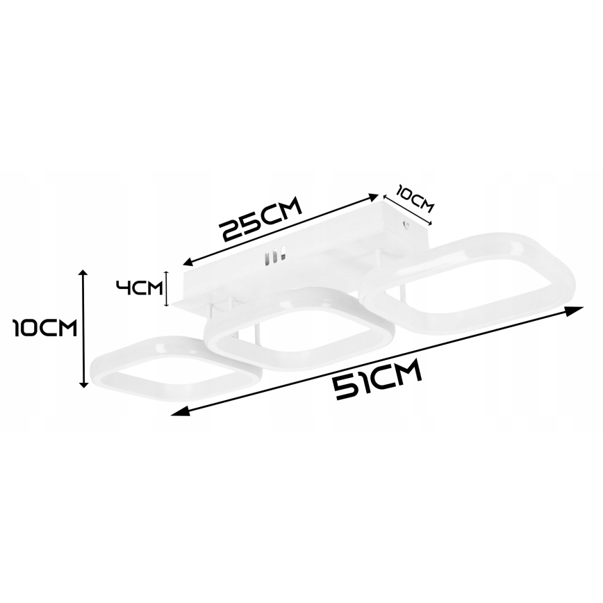 Dimbart LED-takarmatur LED/33W/230V 3000-6500K vit Wi-Fi Tuya + fjärrkontroll