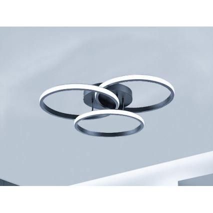 LED-dimbar taklampa LED/70W/230V 3000–6500K svart + fjärrkontroll