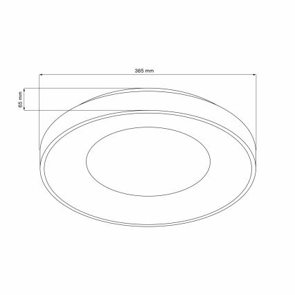 LED-dimbar taklampa för badrum WITOLD LED/48W/230V Ø 38,5 cm 3000-6000K IP44 + fjärrkontroll