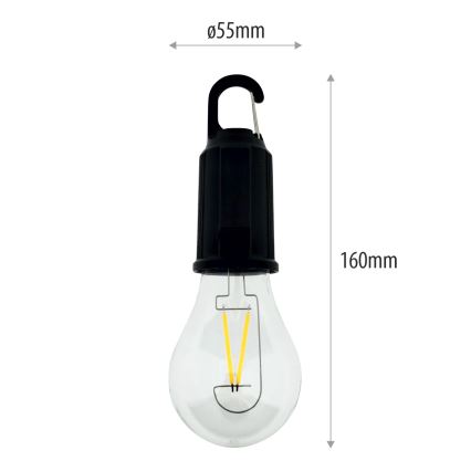 Dimbbar LED-lampa för utomhusbruk, hängande och uppladdningsbar, LED/3W/5V, 400 mAh, IP44