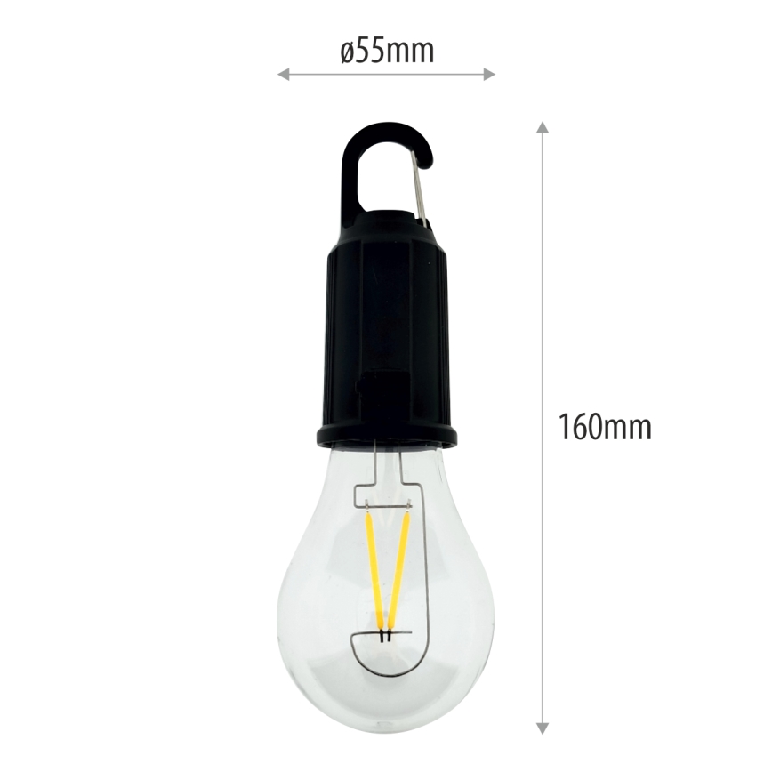 Dimbbar LED-lampa för utomhusbruk, hängande och uppladdningsbar, LED/3W/5V, 400 mAh, IP44
