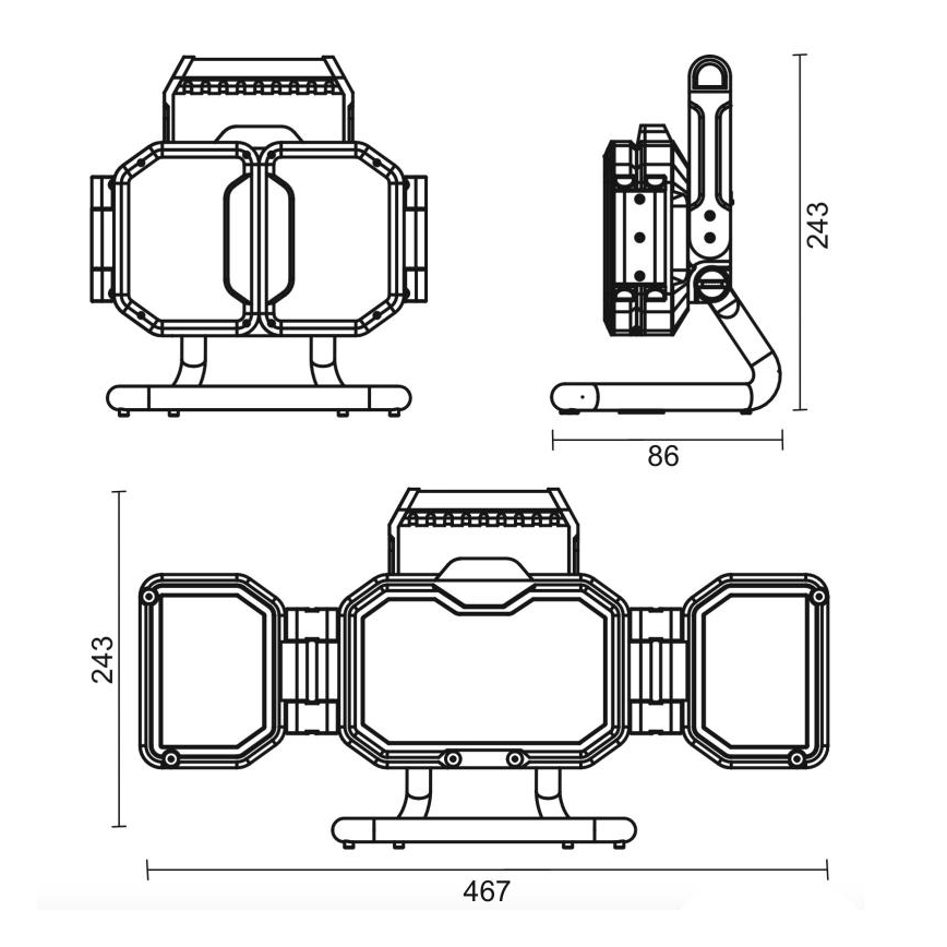 Dimmbar LED arbetslampa LED/50W/5V 12000 mAh IP54