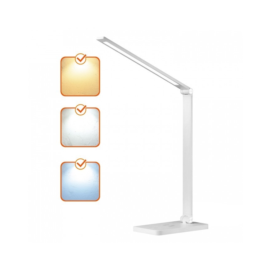 Dimmbar LED-bordslampa med trådlös QI-laddning NOBLITE Q LED/7W/230V 3000/4000/6500K vit
