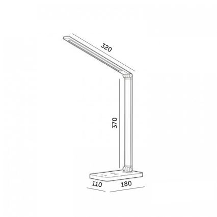 Dimmbar LED-bordslampa med trådlös QI-laddning NOBLITE Q LED/7W/230V 3000/4000/6500K vit
