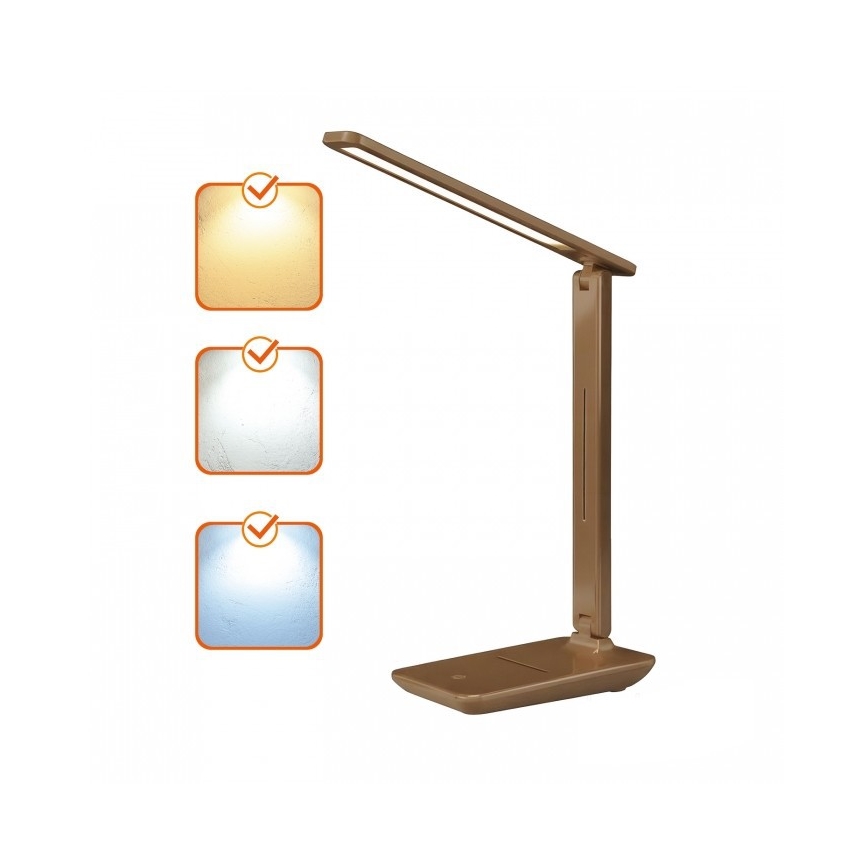 Dimmbar LED-bordslampa NOBLITE N LED/7W/230V 3000/4000/6500K brun