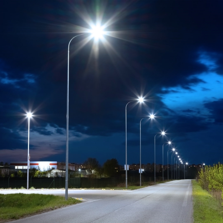LED dimbar gatlampa med skymningssensor och solpanel LED/200W/20000 mAh 6500K IP65 grå
