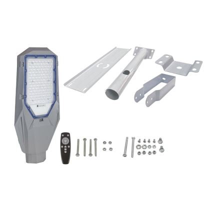 LED dimbar gatlampa med skymningssensor och solpanel LED/200W/20000 mAh 6500K IP65 grå
