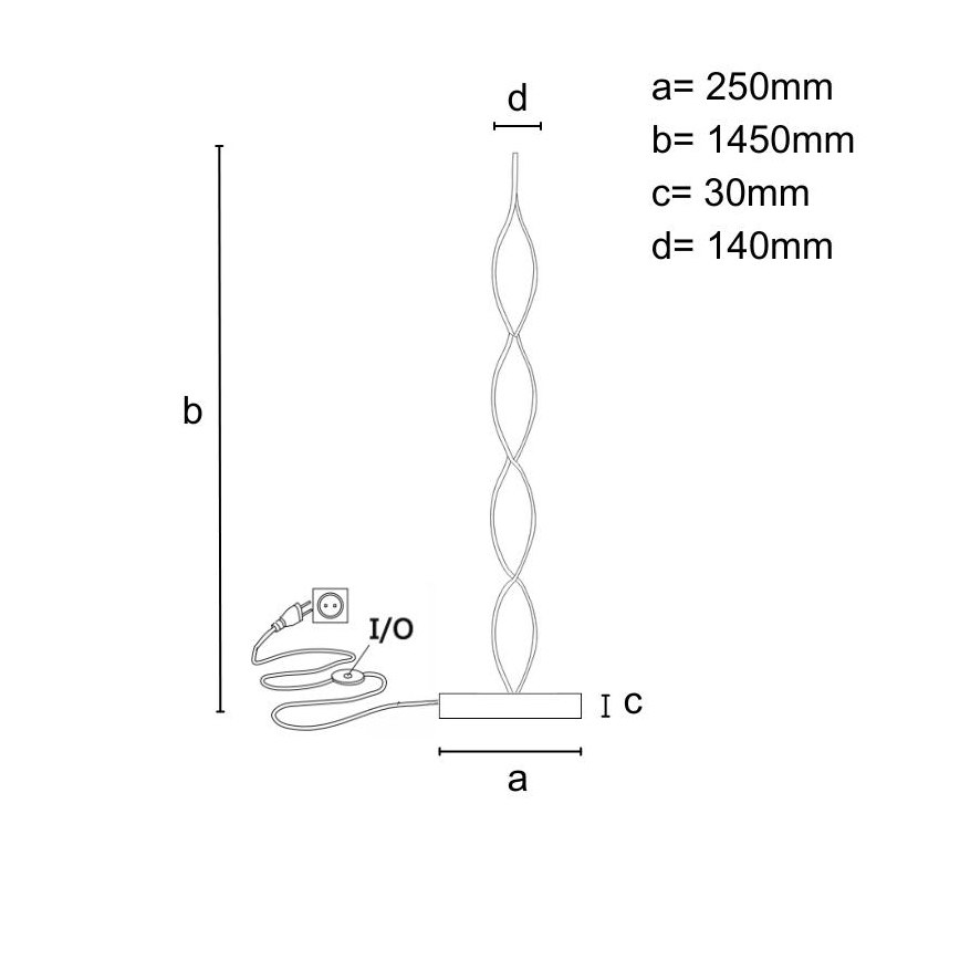 Dimmbar LED-golvlampa LED/70W/230V 3000-6500K + fjärrkontroll