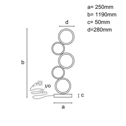 Dimmbar LED-golvlampa LED/85W/230V 3000-6500K + fjärrkontroll