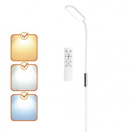 Dimbar LED golvlampa TEILO LED/10W/230V 3000/4000/6500K vit + fjärrkontroll