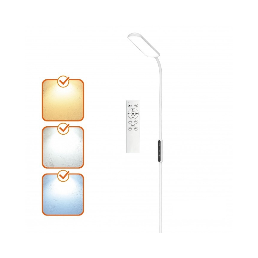 Dimbar LED golvlampa TEILO LED/10W/230V 3000/4000/6500K vit + fjärrkontroll
