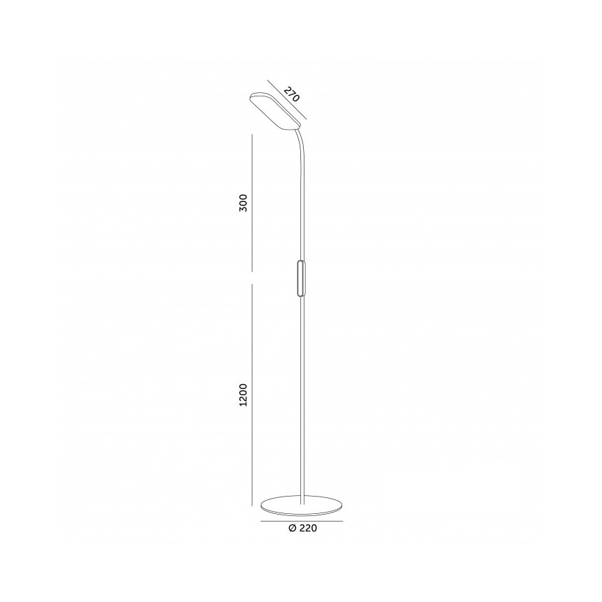 Dimbar LED golvlampa TEILO LED/10W/230V 3000/4000/6500K vit + fjärrkontroll