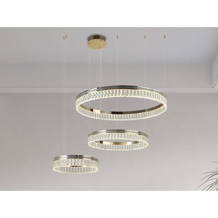 Dimbar kristallkrona på vajer THALIA LED/120W/230V 3000-6000K + fjärrkontroll