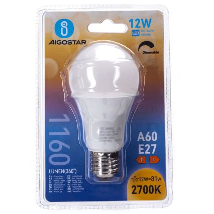 Dimmbar LED-lampa A60 E27/12W/230V 2700K - Aigostar