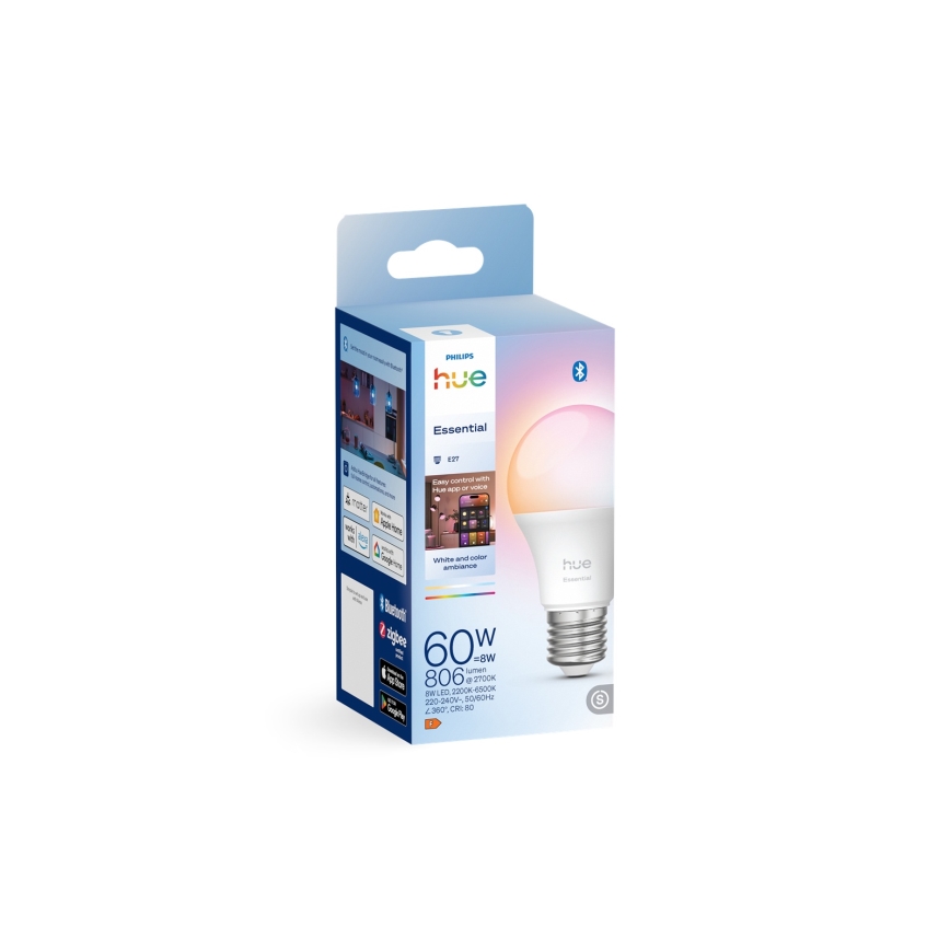 Dimbar LED-lampa Philips Hue White And Color Ambiance Essential E27/8W/230V 2200-6500K