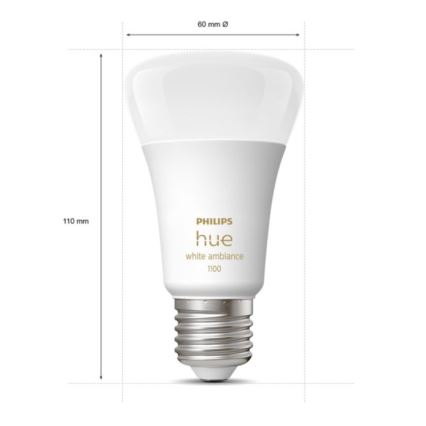 Dimmbar LED-lampa Philips Hue WHITE AMBIANCE E27/8W/230V 2200-6500K