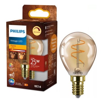 Dimmbar LED-lampa VINTAGE Philips P45 E14/3,1W/230V 2200K