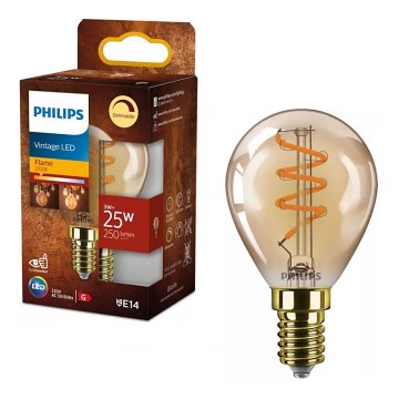 Dimmbar LED-lampa VINTAGE Philips P45 E14/3W/230V 2200K