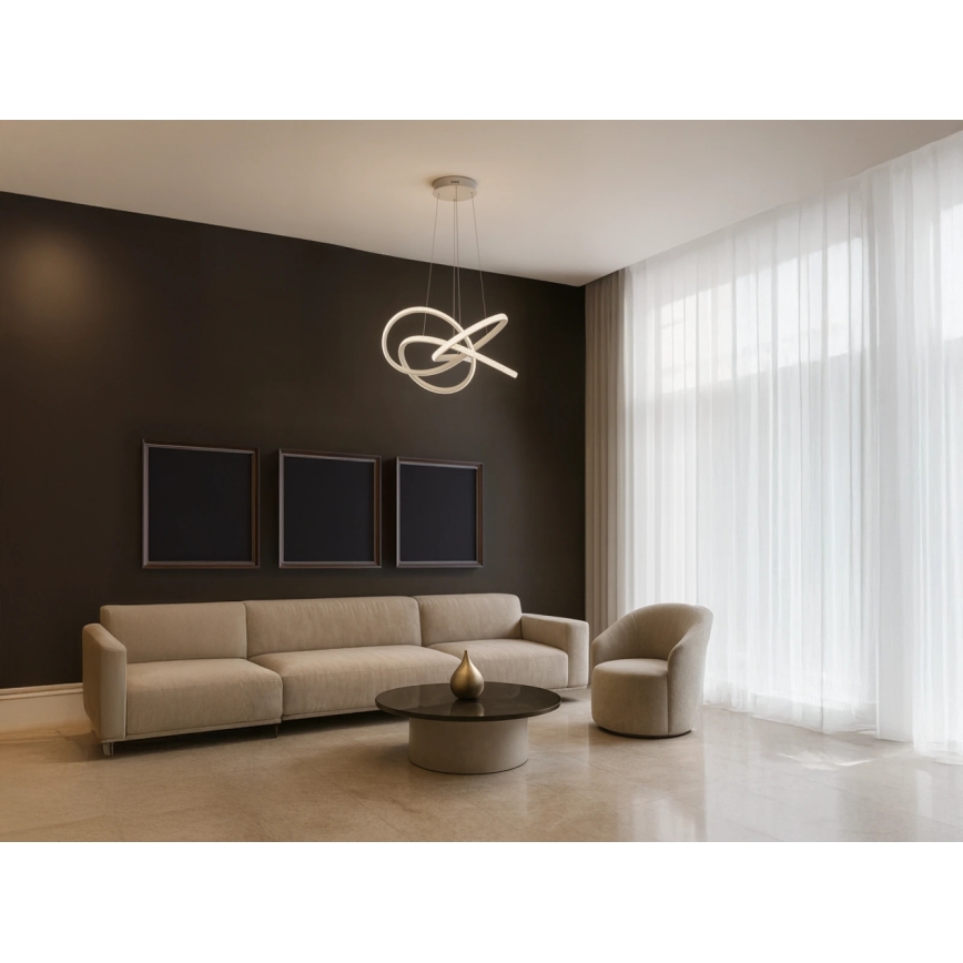 LED-dimmbar pendellampa på vajer LED/95W/230V 3000-6500K Ø 57 cm + fjärrkontroll