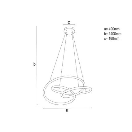 Dimbart LED-pendel på vajer LED/85W/230V 3000-6500K Ø 49 cm + fjärrkontroll
