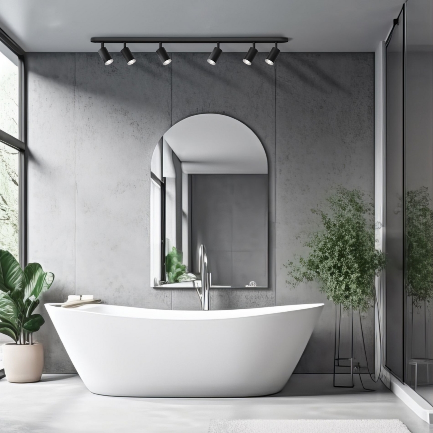 LED RGBW dimbar infälld badrumsspotlight TURYN 6xGU10/6,5W/230V 2700-6500K Wi-Fi IP44 svart