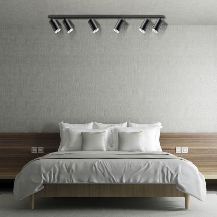 LED RGBW dimbar infälld badrumsspotlight TURYN 6xGU10/6,5W/230V 2700-6500K Wi-Fi IP44 svart