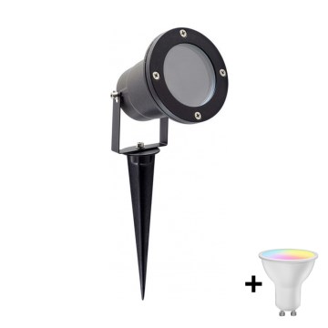 Dimmbar LED RGBW utomhuslampa BLAKE 1xGU10/4,8W/230V IP65 + fjärrkontroll