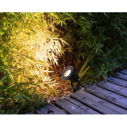 Dimmbar LED RGBW utomhuslampa BLAKE 1xGU10/4,8W/230V IP65 + fjärrkontroll
