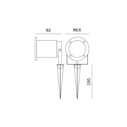 Dimmbar LED RGBW utomhuslampa BLAKE 1xGU10/4,8W/230V IP65 + fjärrkontroll