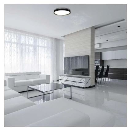 Dimmbar LED-taklampa ILVI LED/45W/230V 2700-6500K Ø 50 cm svart/mässing + fjärrkontroll