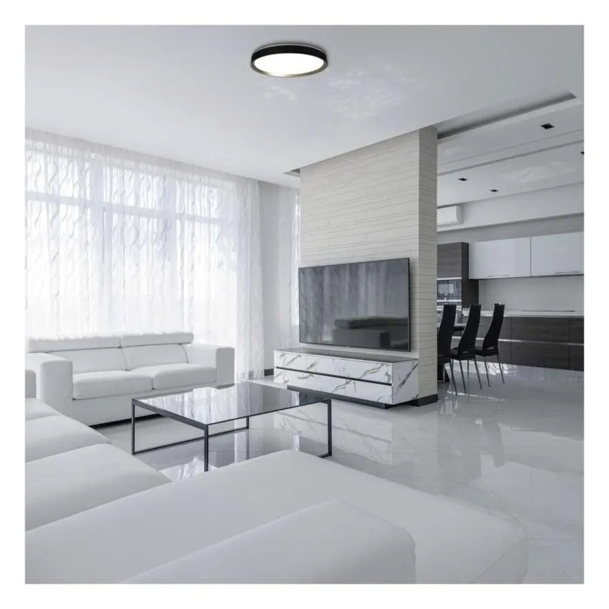 Dimmbar LED-taklampa ILVI LED/45W/230V 2700-6500K Ø 50 cm svart/mässing + fjärrkontroll