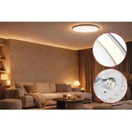 Dimmbar LED-taklampa ILVI LED/45W/230V 2700-6500K Ø 50 cm svart/mässing + fjärrkontroll