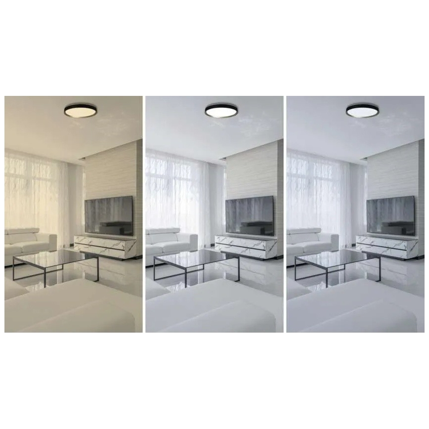 Dimmbar LED-taklampa ILVI LED/45W/230V 2700-6500K Ø 50 cm svart/mässing + fjärrkontroll