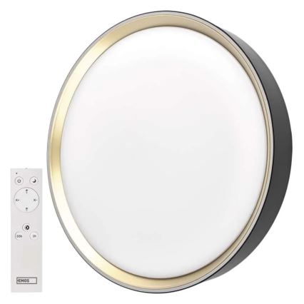 Dimmbar LED-taklampa ILVI LED/45W/230V 2700-6500K Ø 50 cm svart/mässing + fjärrkontroll