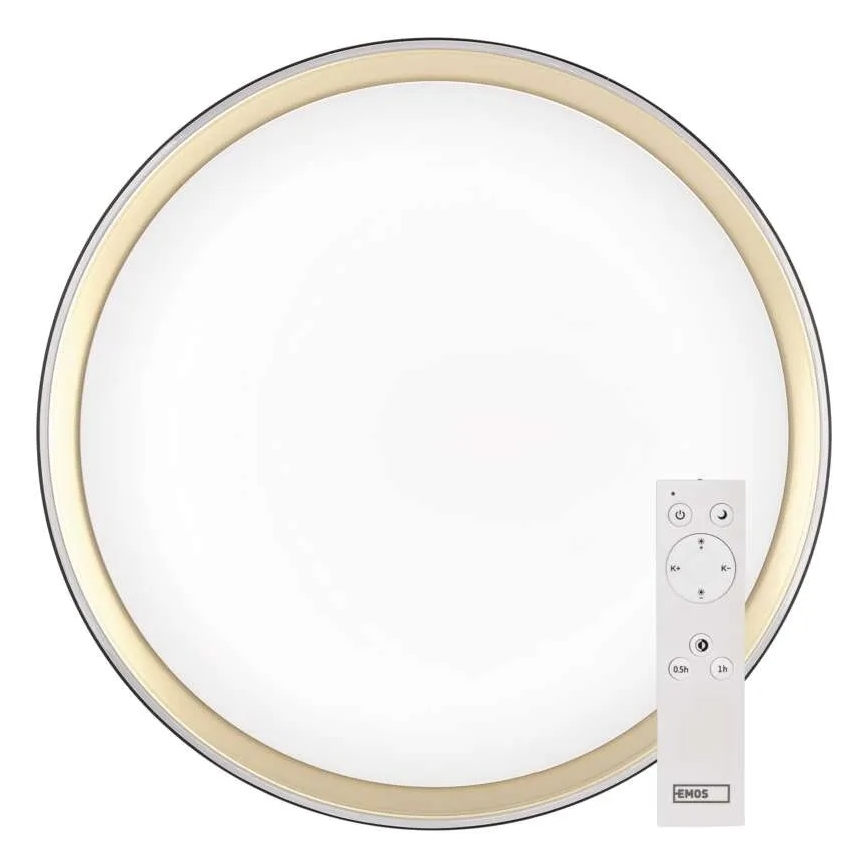 Dimmbar LED-taklampa ILVI LED/45W/230V 2700-6500K Ø 50 cm svart/mässing + fjärrkontroll