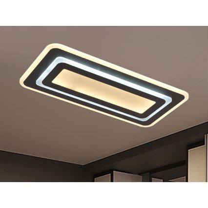 Dimbar LED-takarmatur LED/85W/230V 3000-6500K svart + fjärrkontroll